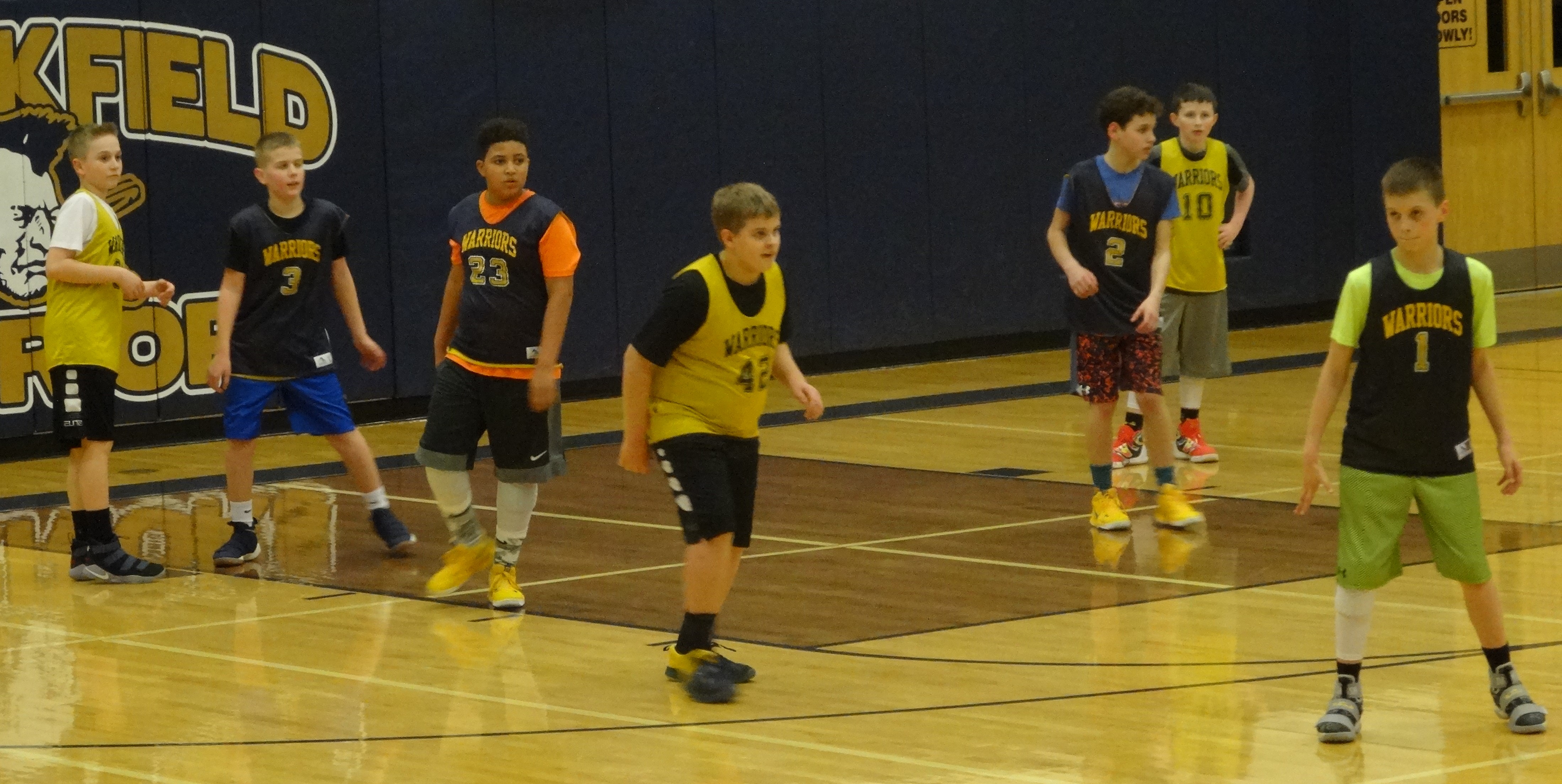Members of the Brookfield sixth-grade basketball team include, from left, Dylan Means, Ian Reichart, Rahmel Craig, Evan Shingledecker, Matteo Fortuna, Ryan Atkinson and Ashton O'Brien.