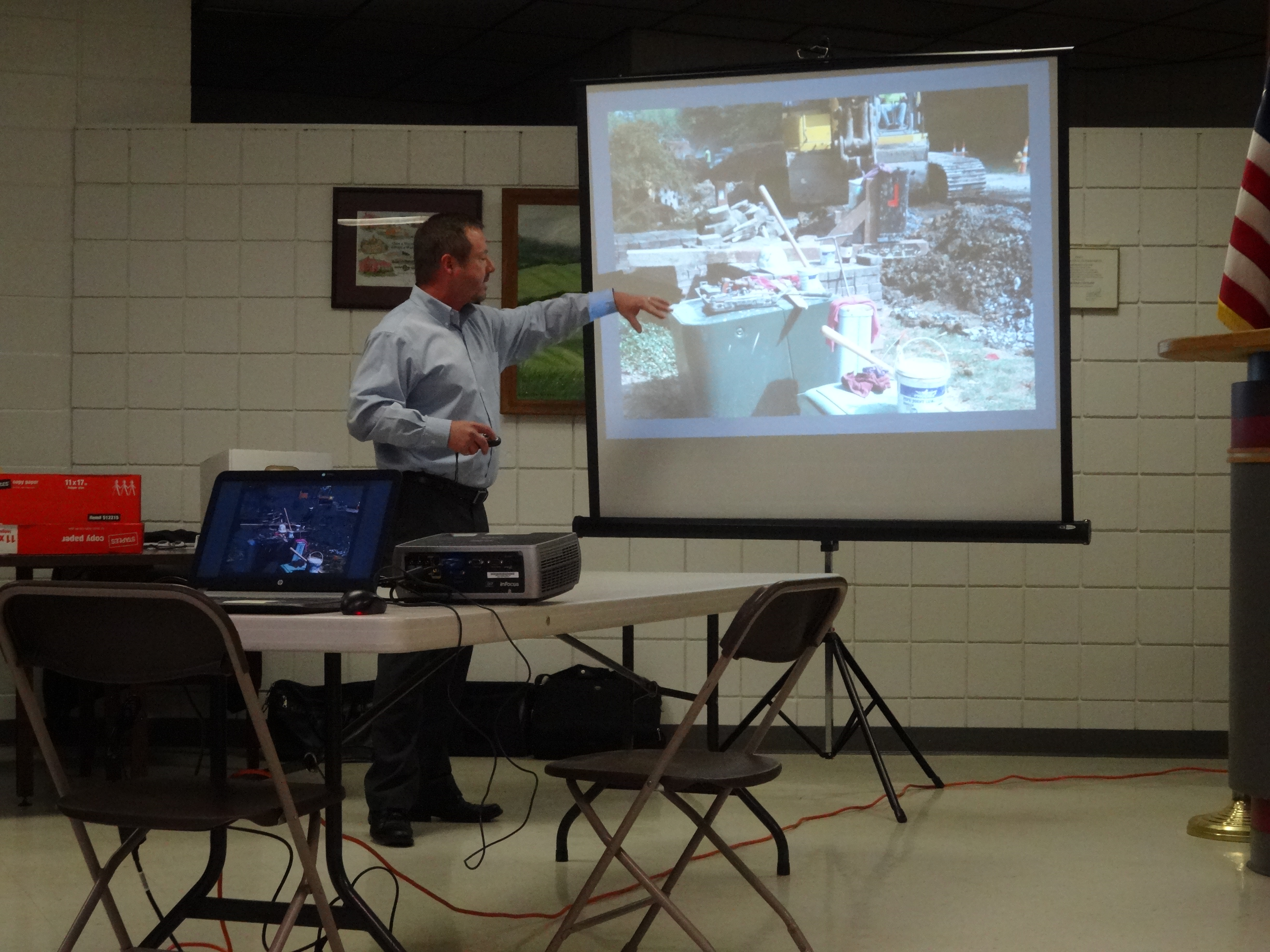 Scott Verner, special project director and chief design engineer of Trumbull County Sanitary Engineers, talks aboit what residents can expect when new sanitary sewer lines are installed.