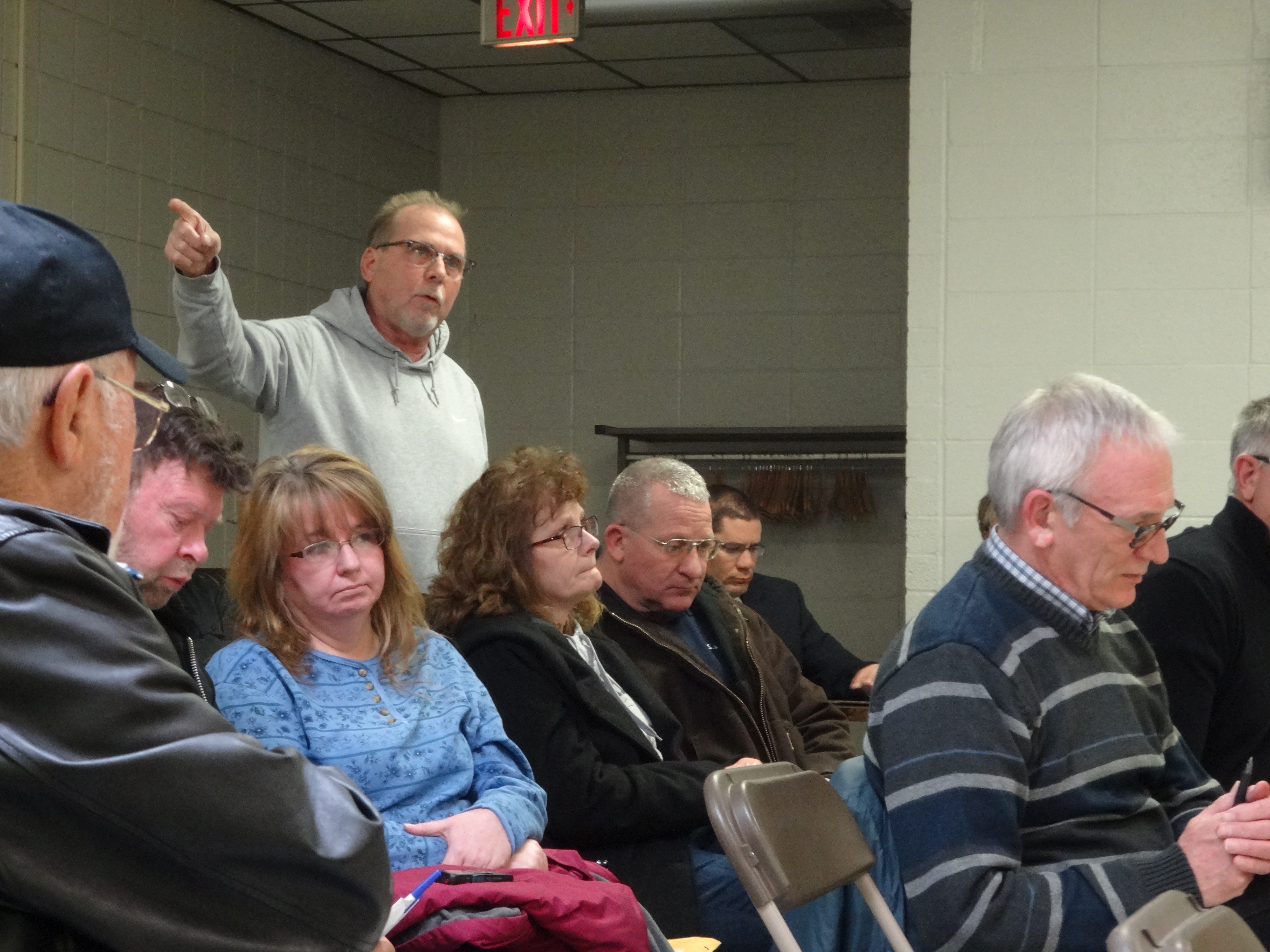 David Purich of Bedford Road speaks against a sanitary sewer extension project in his neighborhood.