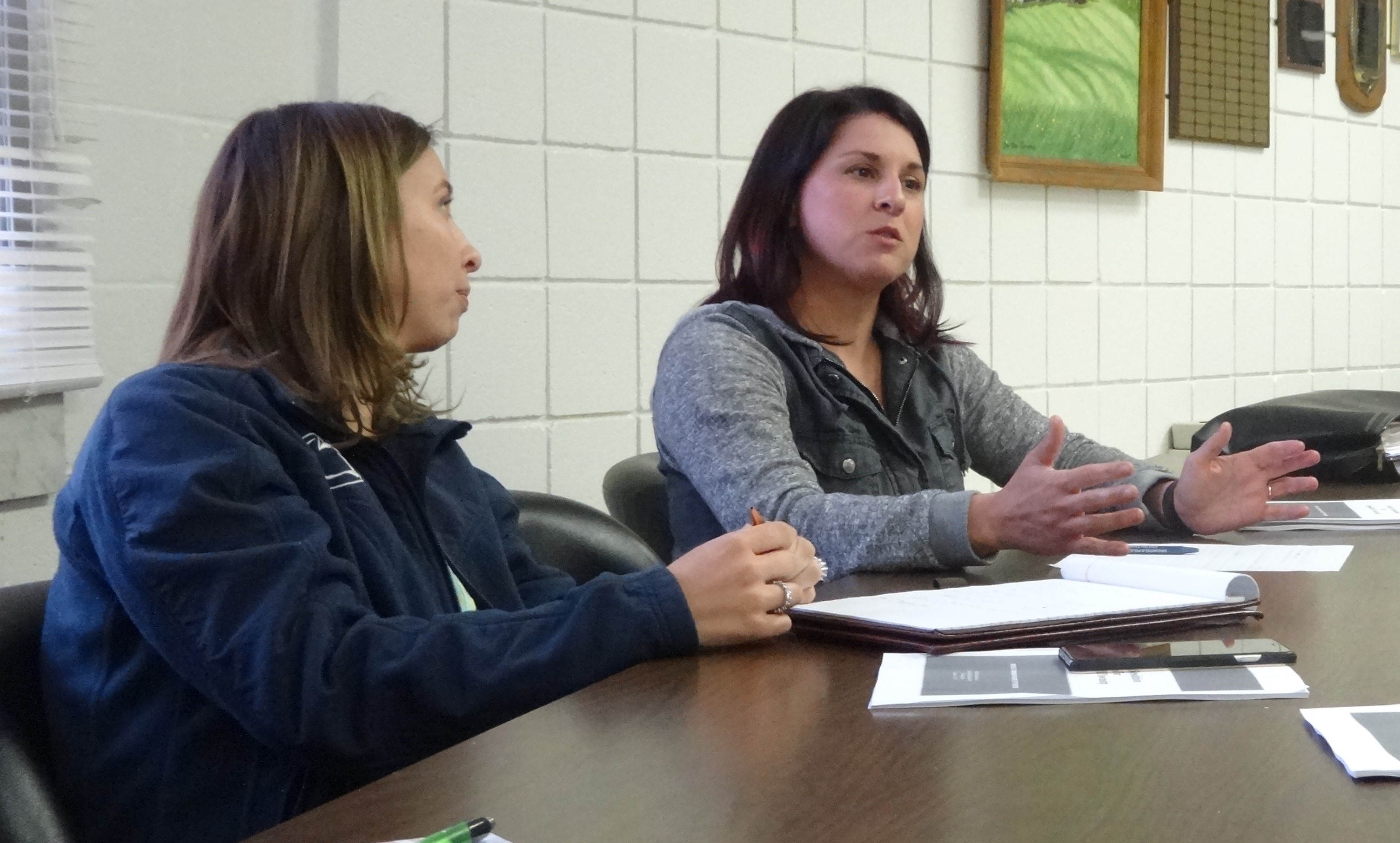 Tori Lucy, left, and Shannon Hanley serve on the Brookfield Township Zoning Commission.