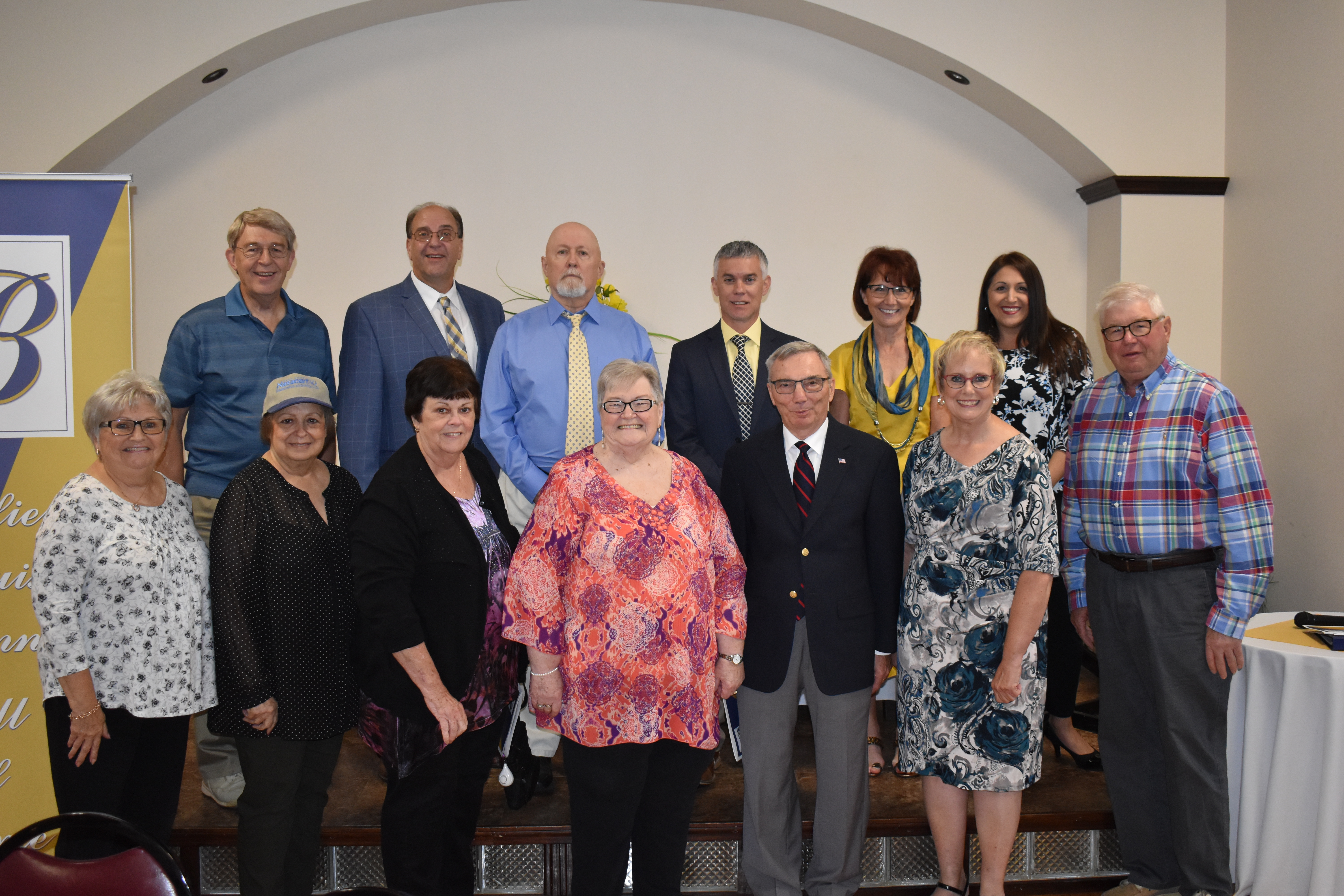 Members of the Brookfield Distinguished Alumni Hall of Fame Committee are, front row, from left: Sandy Sydlowski, Charlotte Sirianni, Betty Shafer, Jean Kozarich, Daniel Deramo, Diane Riefstahl and Ernest Falhamer. Back row, from left, James Hoffman III, Robert Kozar, Toby Gibson, Velina Jo Taylor and Kristen Foster.