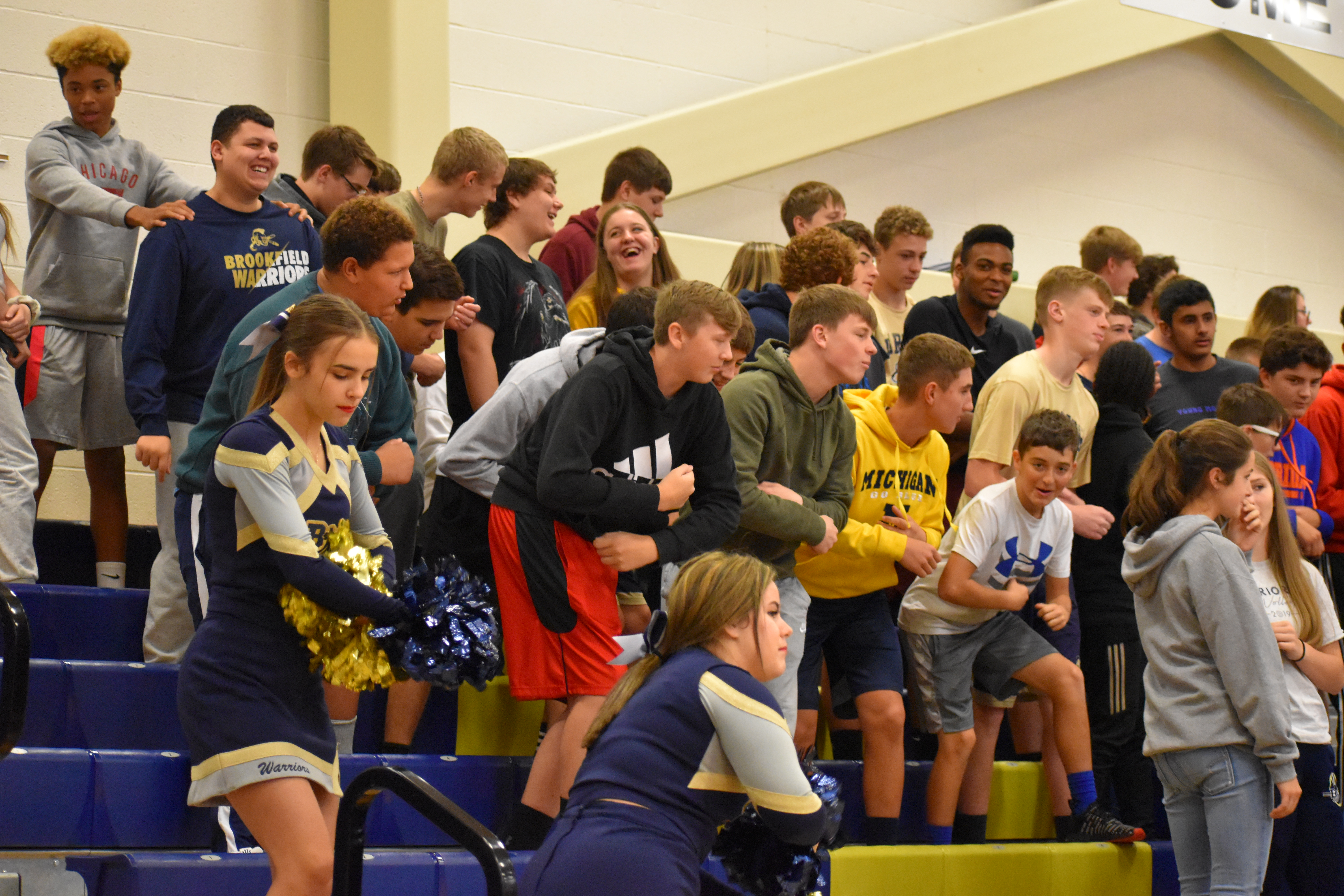 Students perform the "Warrior Rumble.'