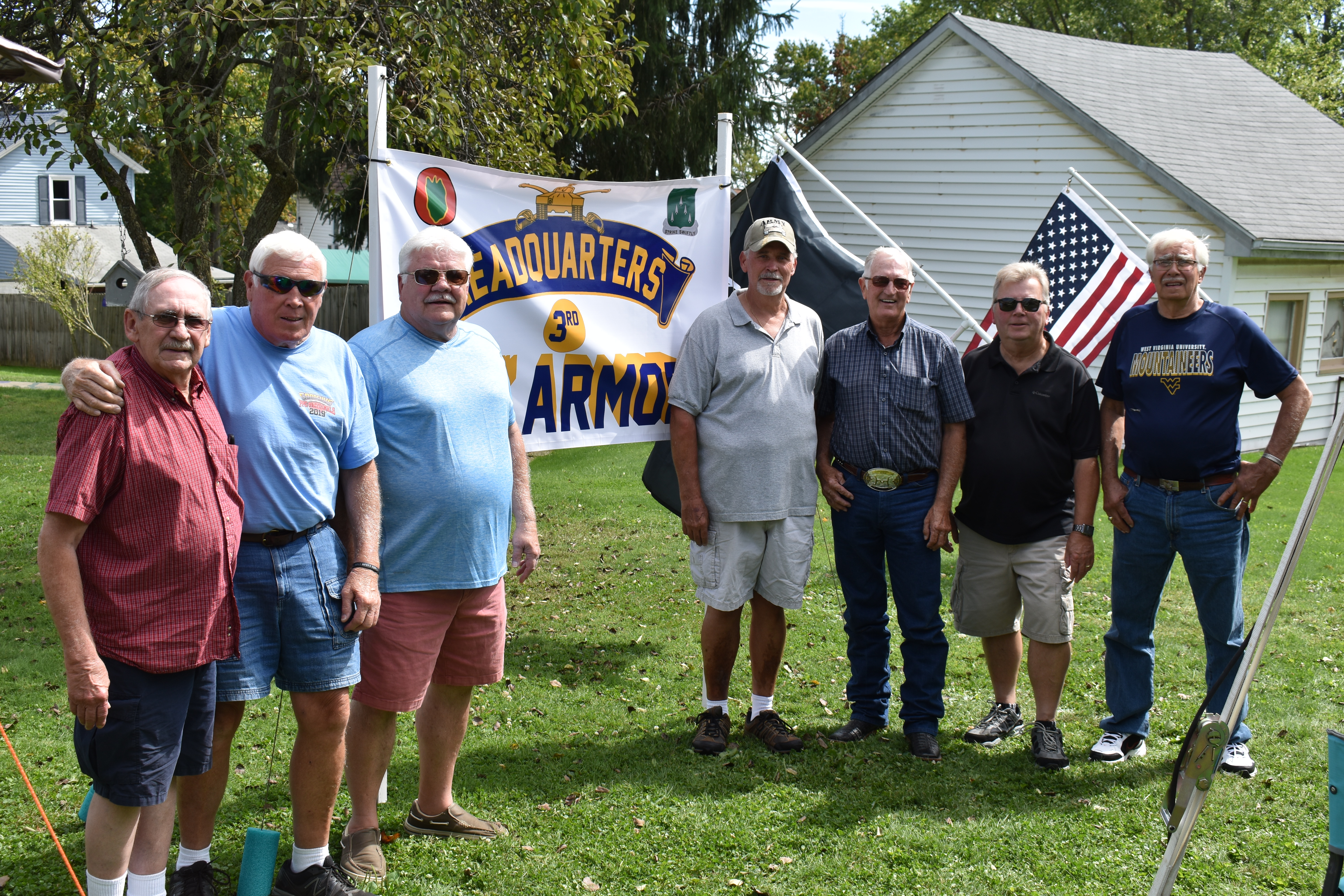 Vets from the Army's 70th Armored Division, photo above, gathered for a reunion in Masury. They are, from left, Louie Fejes, Bill Ehrsam, Charles Stafford, Charles Dobbins, Lloyd Eggleston, Gary Eagle and Robert Elza.