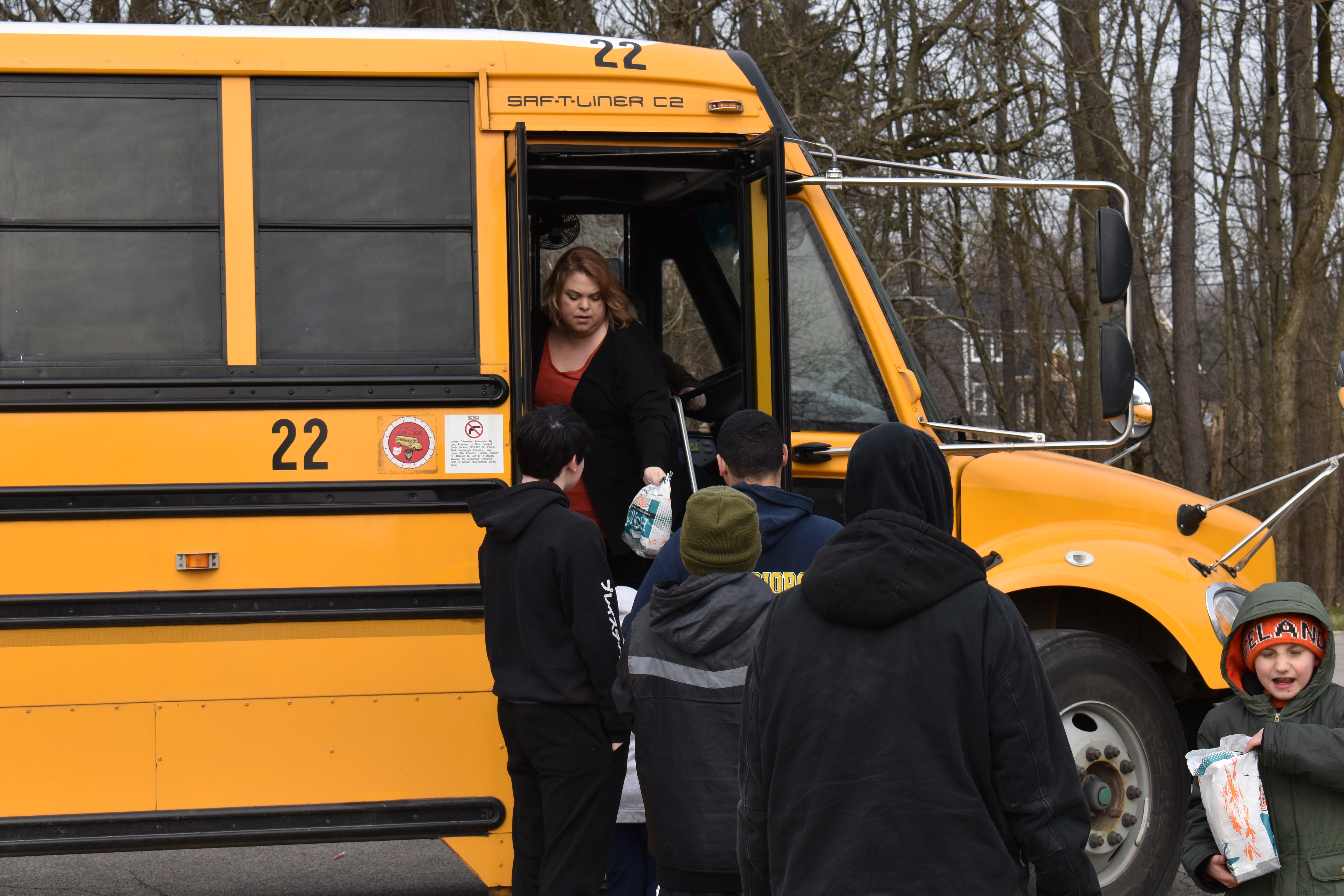 Brookfield schools Transportation Supervisor Ronda Thompson hands out lunches at Brookfield Acres.