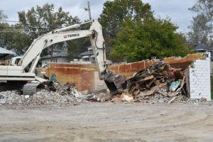 The demolition of the Tony's Auto Parts building on Route 62 in Masury.