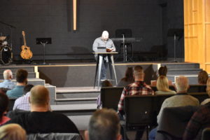 Pastor Jared Woodward preaches his last message before resigning at lead pastor at Six-Fourteen Church. The church closed later in the year.