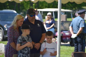 The Kurpe family is shown at the Brookfield Memorial Day observance. Sarah Kurpe, a retired Army major, was the featured speaker.