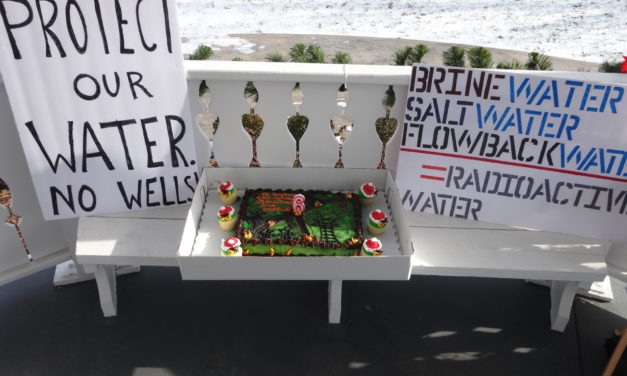 Prayer vigil connects earthquake to injection well protest
