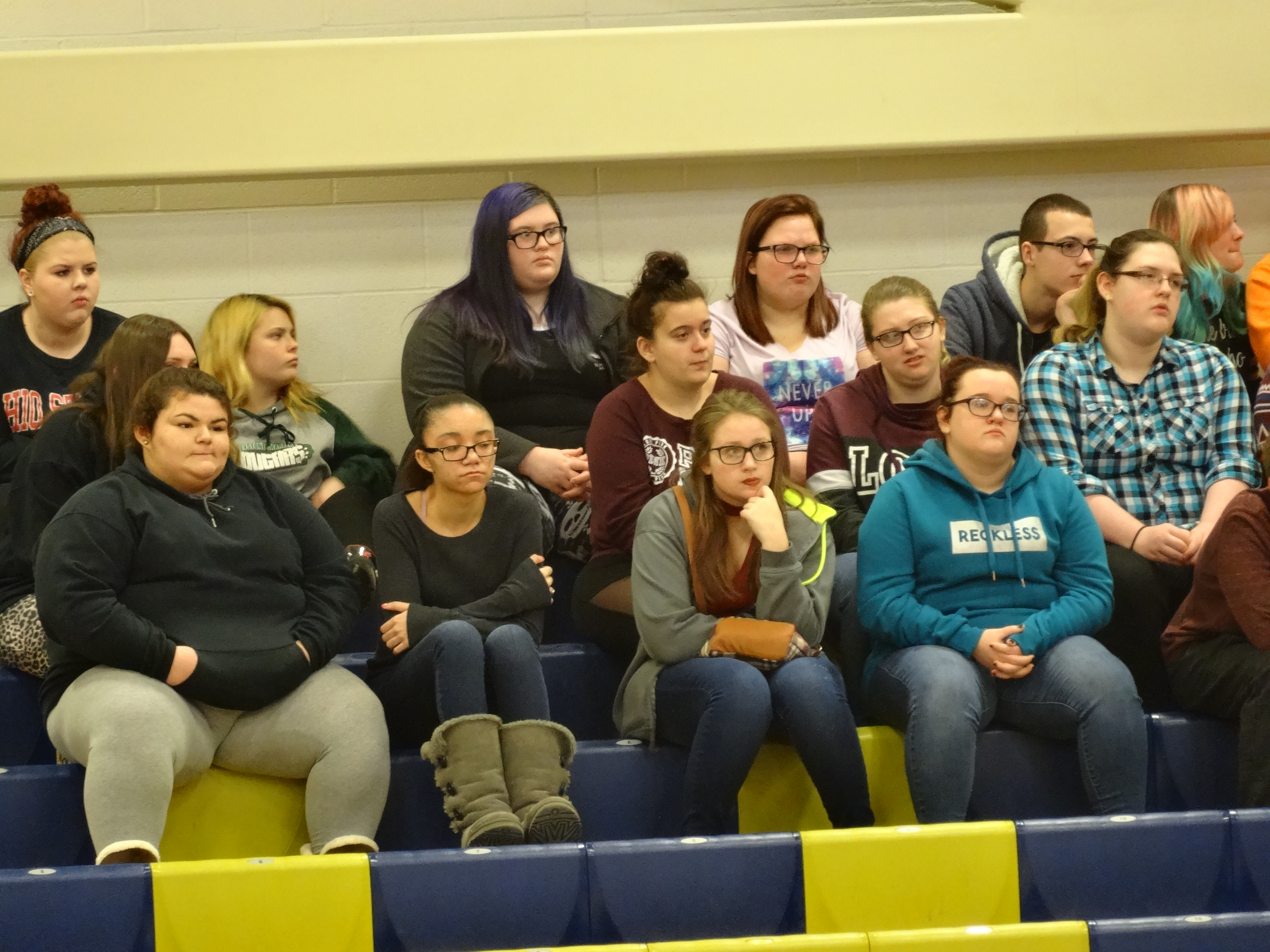 Brookfield High School students gathered in the gym March 14 for a program to mark the one-month anniversary of the Parkland, Fla. school shootings.
