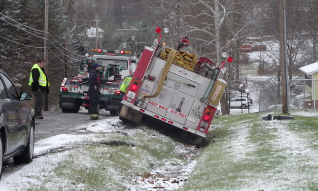 Icy road claims Sharon fire truck