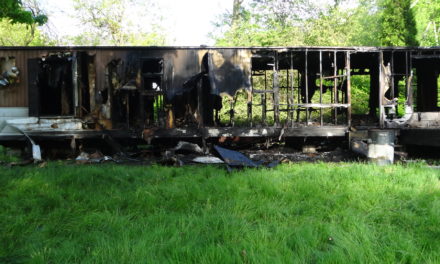 Fire destroys mobile home