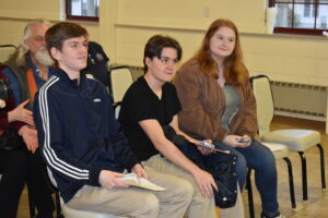 Cameron Neely, left, Bill McAnany and Kara Svarny won the top three prizes in Brookfield Optimist Club's essay contest.